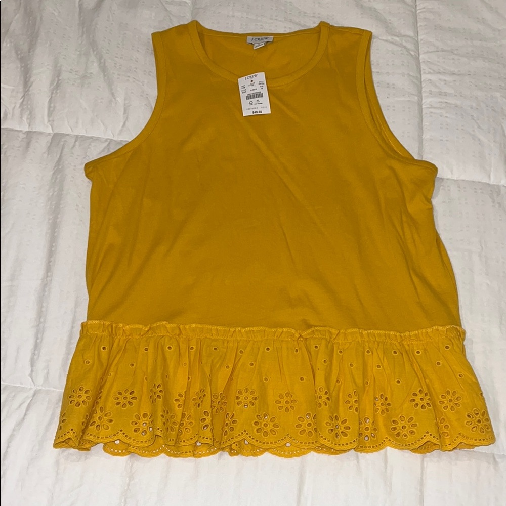J. Crew Gold Peplum Tank Top Sleeveless